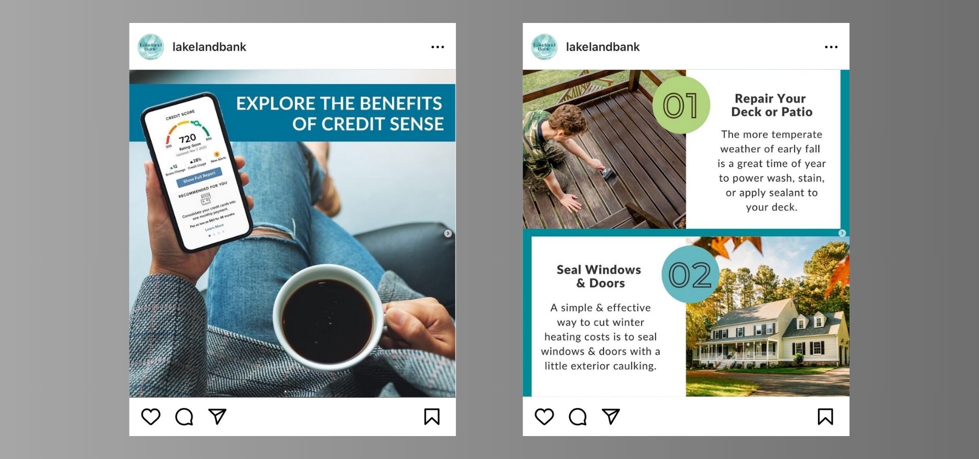 Lakeland Bank Social Media Graphics